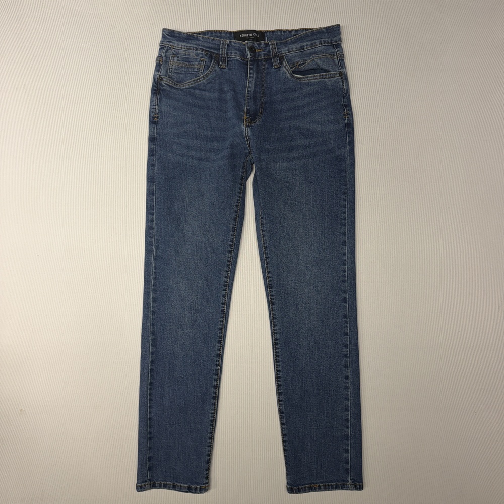 Kenneth Cole Jeans Mens 30x30 Blue Medium Wash Athletic Straight Leg Denim